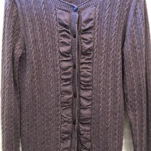 Eddie Bauer cotton cardigan sweater - dark mauve